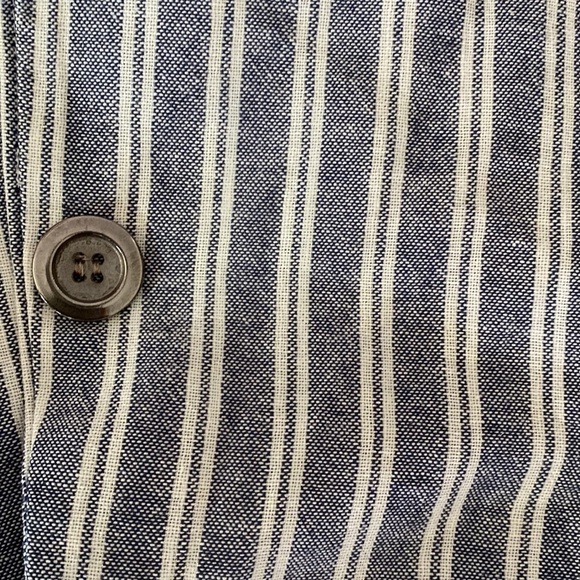 Miss Poem pinstripe blazer metallic thread cotton linen blend Sz S - Picture 6 of 11
